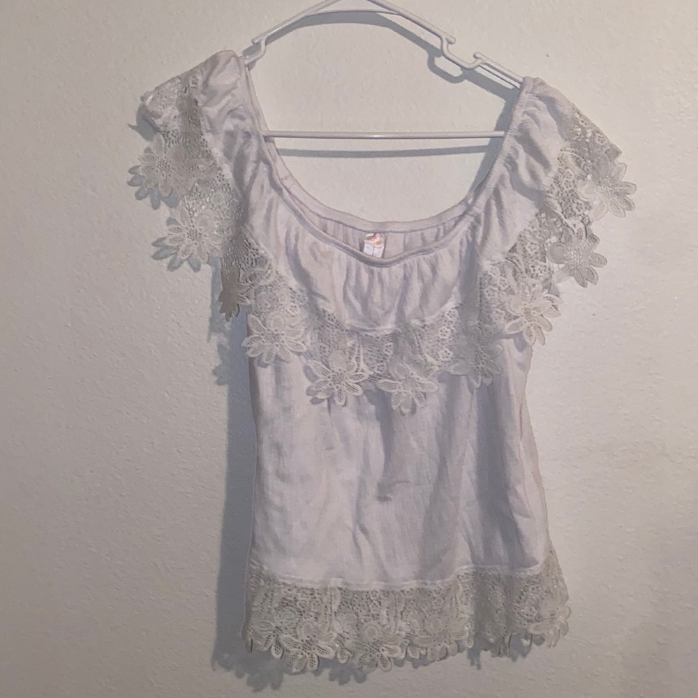 White floral cut dress shirt